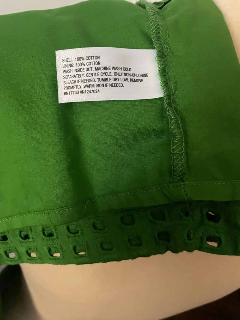 Kate Spade Green Eyelet Broderie Top Sleeveless Sz XL Textured Chic Summer